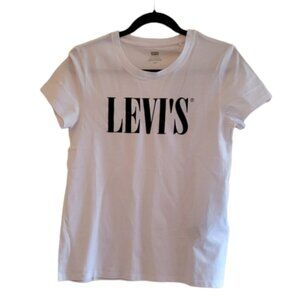 White and Black Levi's Women's T-Shirt